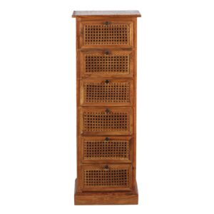 Marisol Acacia Wood 6 Drawer Chest Cognac Finish