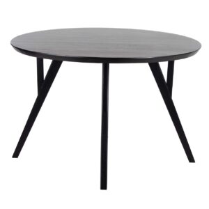 Mid Century Acacia Wood  Round Dining Table