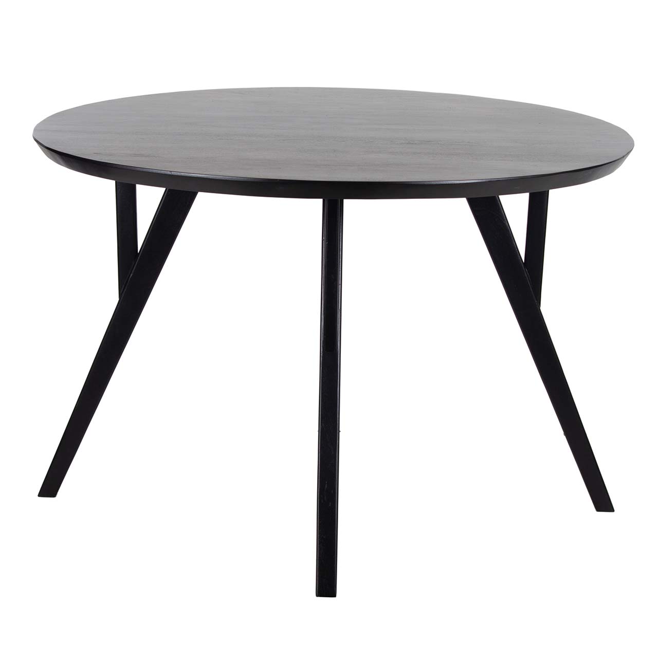 Mid Century Acacia Wood Round Dining Table