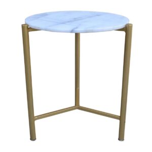 Moscow Marble Top Side Table Gold