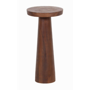 Mango Wood Round Top Martini Table – Washed Walnut