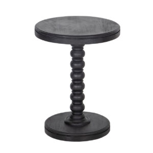 Mango Wood Round Side Table Black