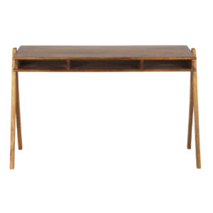 Mateo Acacia Wood 3 Open Shelf Desk