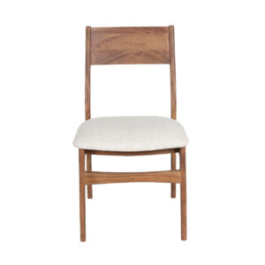 Mid Century Acacia Wood Upholstery seat Dining Chair