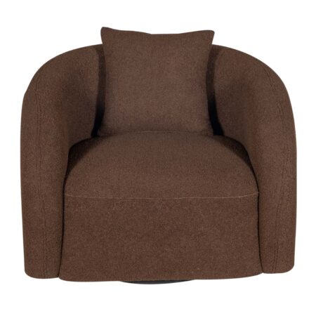 Monaco Fleece Fabric Chair With Swivel – Dark Brown
