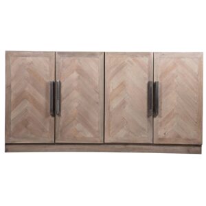 Parquet Mango Wood 4 Door Buffet Slate Grey