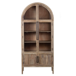 Pattie Mango Wood Glass 2 Door Cabinet