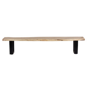 Pike Acacia Wood Metal Dining Bench