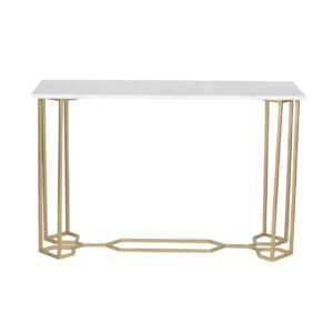 Queens Bridge Marble Top Console Table – Gold Iron