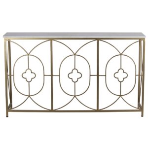 Rouge Marble Top Console Table Gold Iron