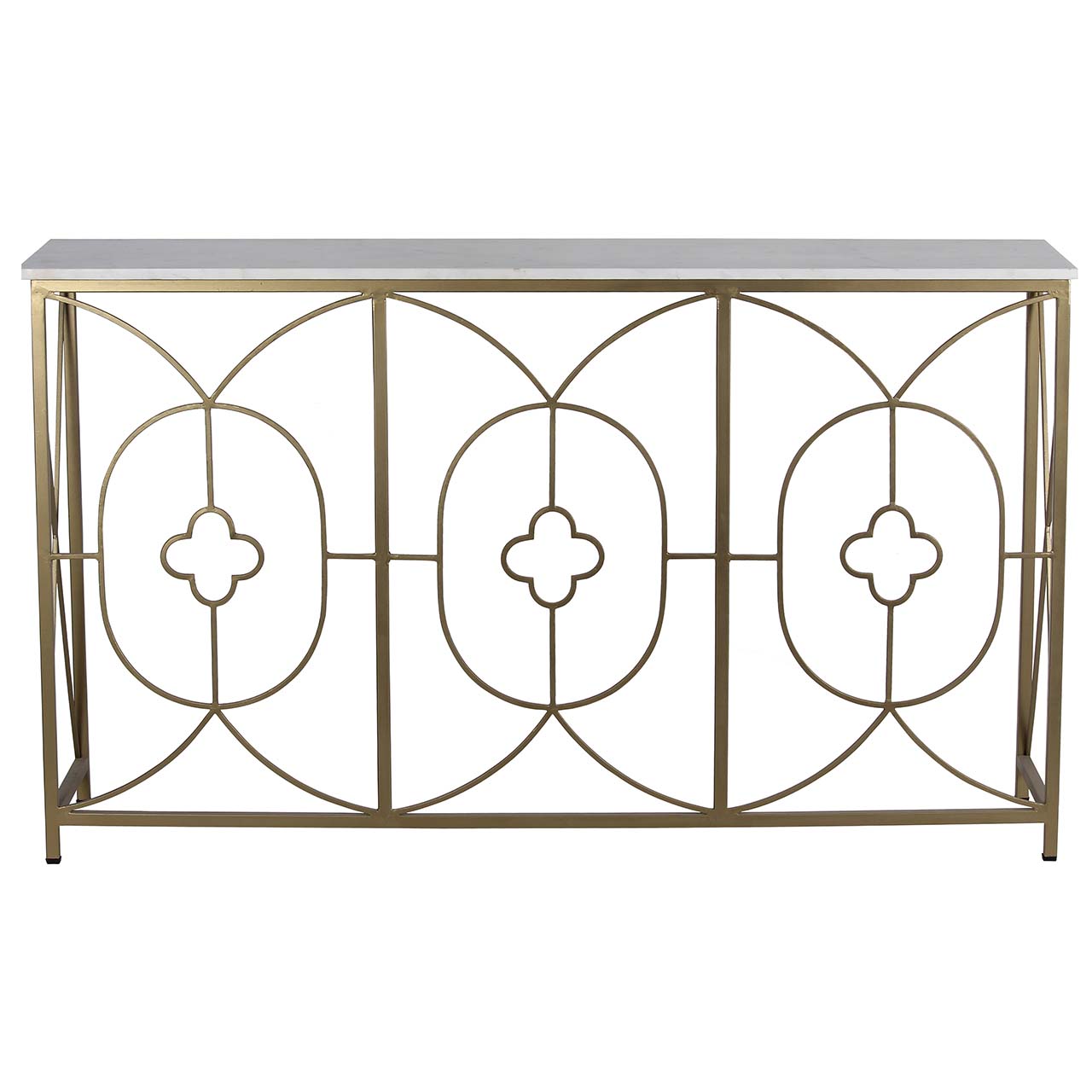 Rouge Marble Top Console Table Gold Iron