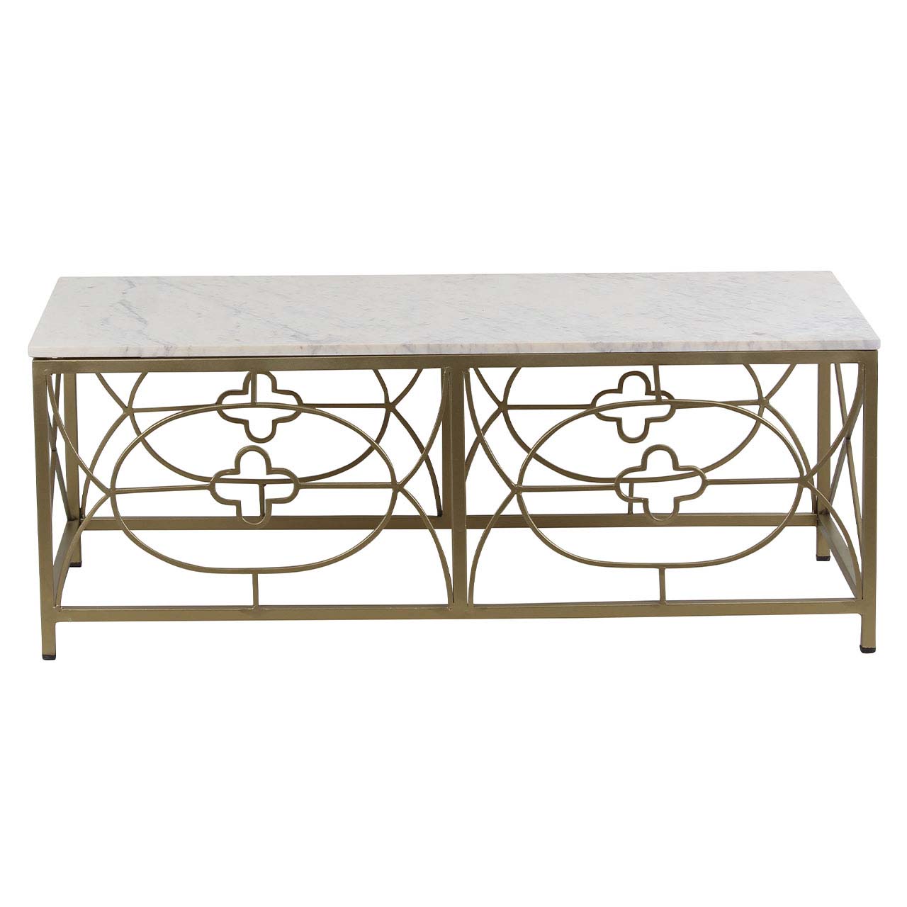Rouge Marble Top Coffee Table – Gold Iron