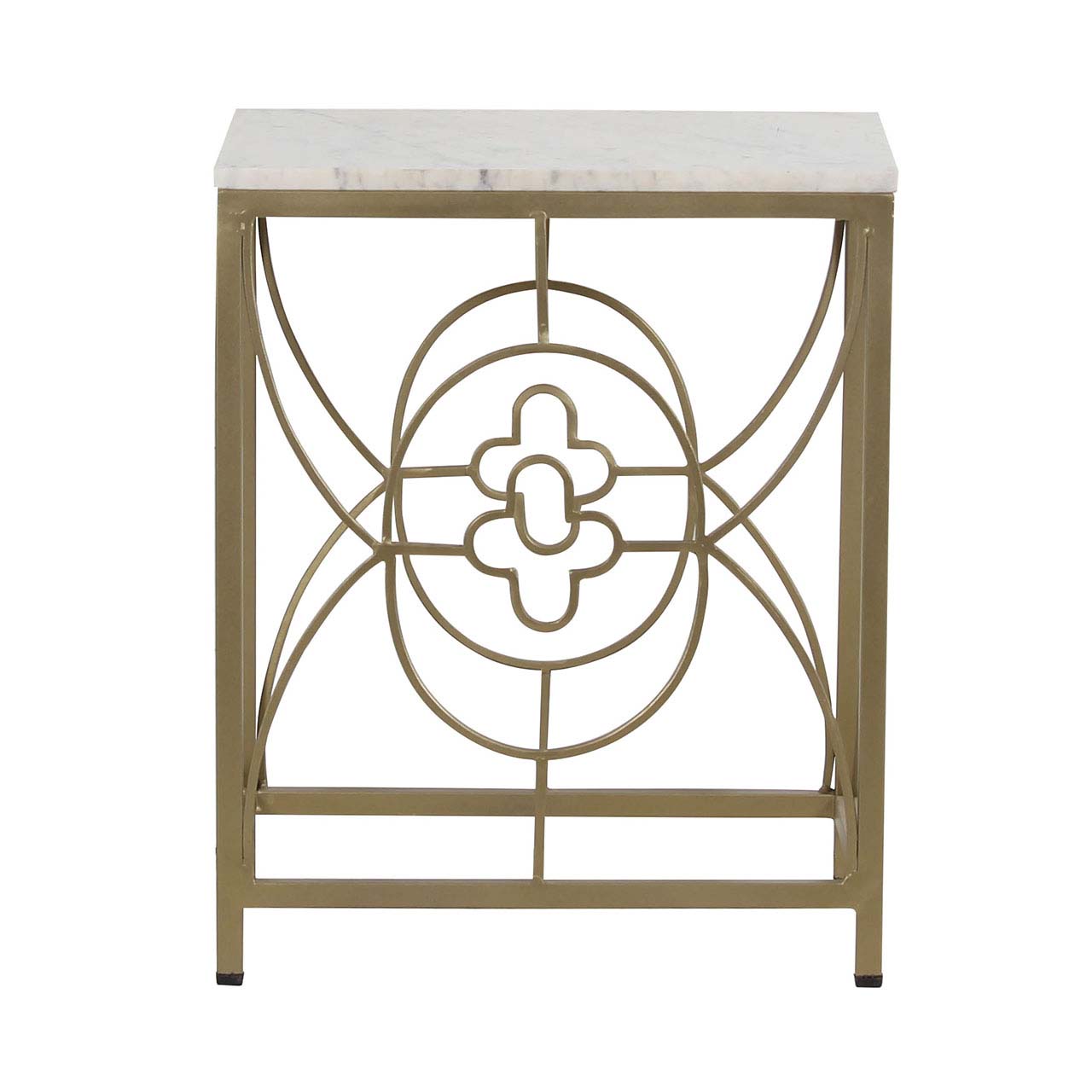 Rouge Marble Top End Table Gold Iron