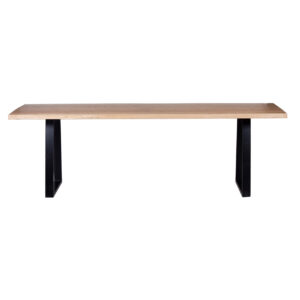 Red Oak-Wood Wood Live Edge Metal Dining Table