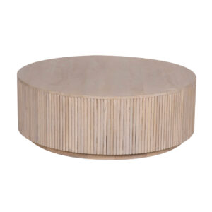 Reed Mango Wood Round Coffee Table