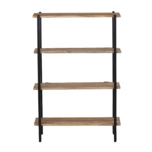Simon Mango Wood 4 Tier Metal Stand Bookshelf