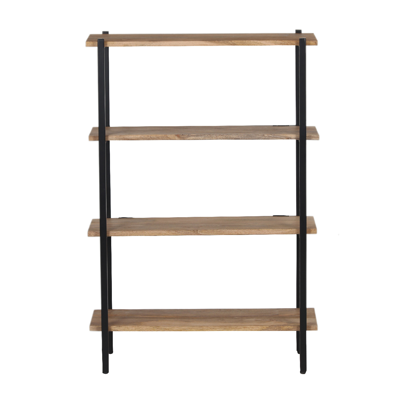 Simon Mango Wood 4 Tier Metal Stand Bookshelf