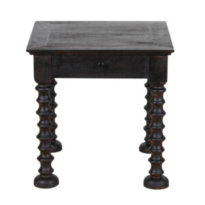 Sinatra Mango Wood Turned Legs End Table with 1 Drawers