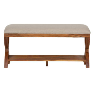 Teoman Acacia Wood Shoe Bench with Shelf