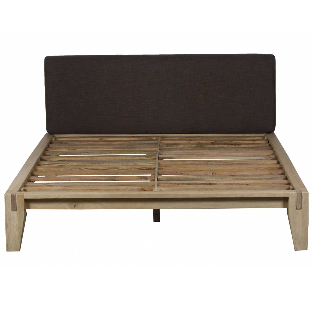 Kyoto Mango Wood Fabric Queen Bed