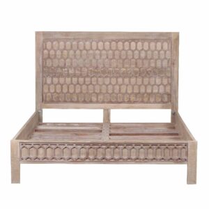 Trellis Mango Wood King Bed Mattress 76×80