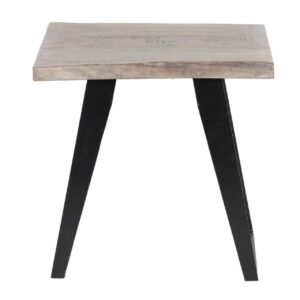 Yuki Live Edge Acacia Wood Black Iron Side Table