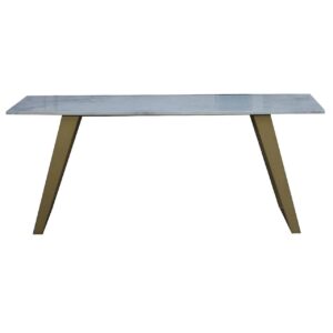 Yuki Marble Top Dining Table – Gold Iron
