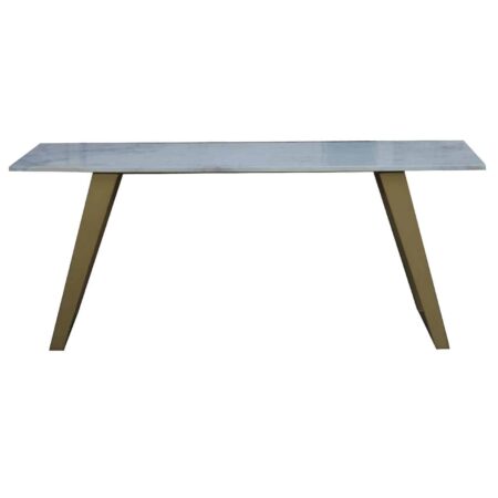 Yuki Marble Top Dining Table - Gold Iron