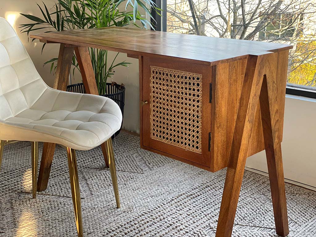 Reed Mango Wood Desk – TC Natural Oak